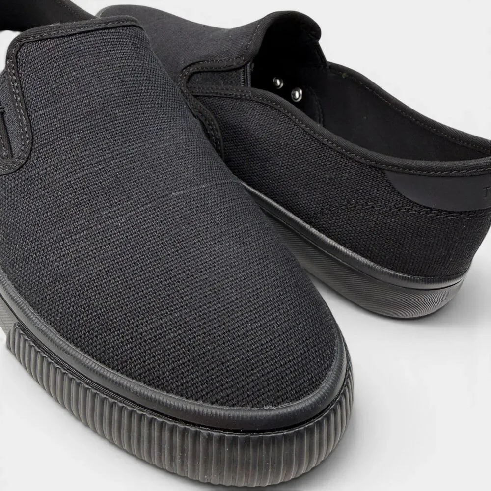 TOMS Baja Slip-On Triple Black Canvas Sneakers (10012504)